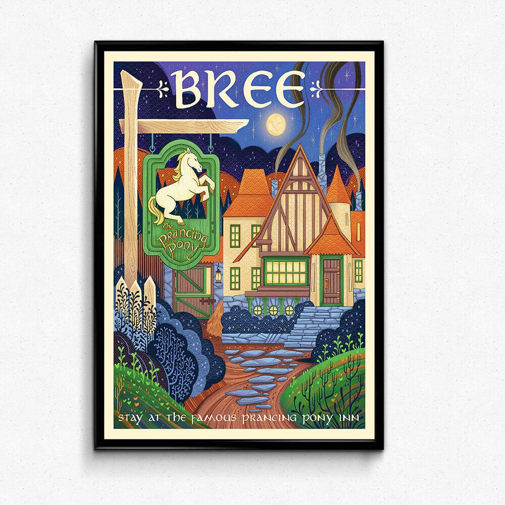 Fantasy Middle Earth Landscapes Wall Art Posters Bree Lord of The Rings Middle Earth Wall Art Posters