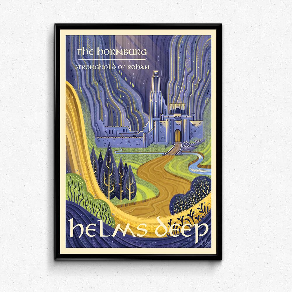 Fantasy Middle Earth Landscapes Wall Art Posters Helms Deep Lord of The Rings Middle Earth Wall Art Posters