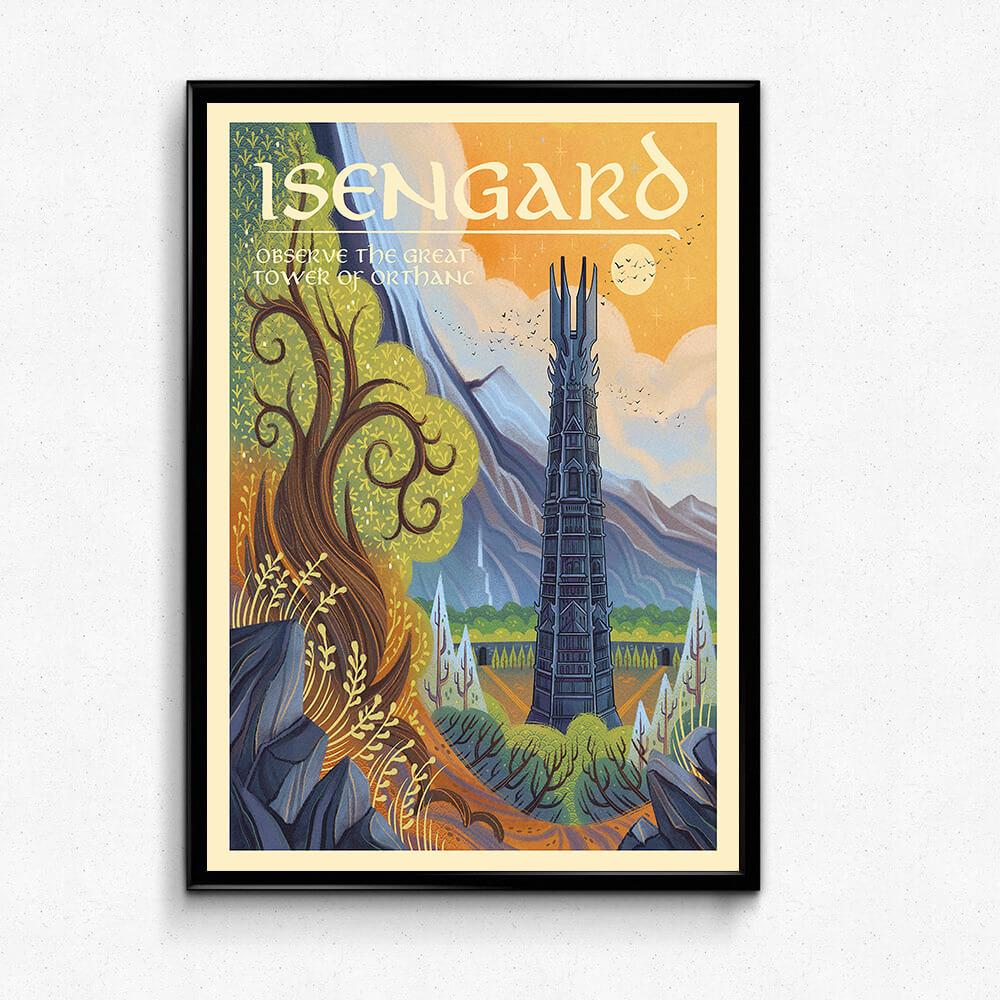 Fantasy Middle Earth Landscapes Wall Art Posters Isengard Lord of The Rings Middle Earth Wall Art Posters