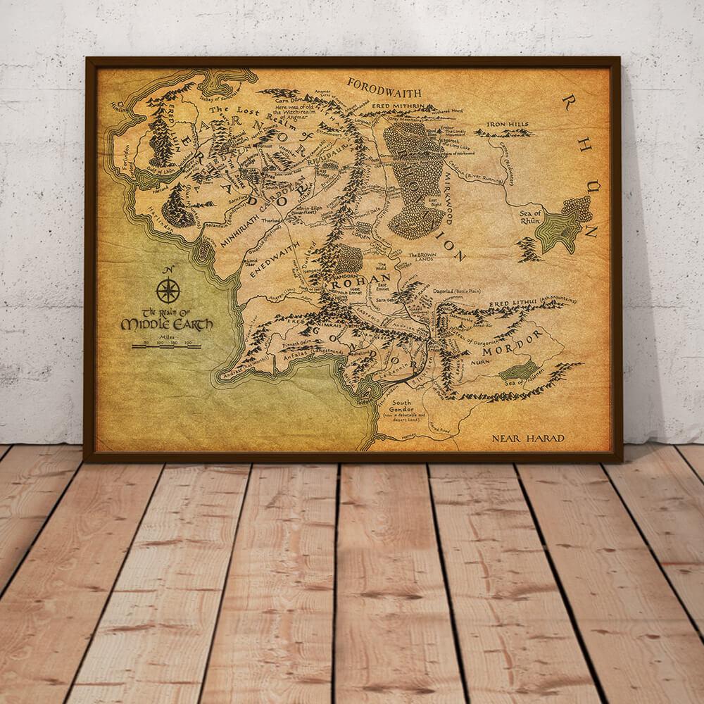 Lord of The Rings Vintage Middle Earth Map 04